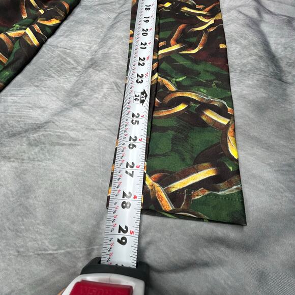 NEW La Bella Mafia Leggings Women S Skulls Chains Athleisure Green Gold Gym - Picture 9 of 9